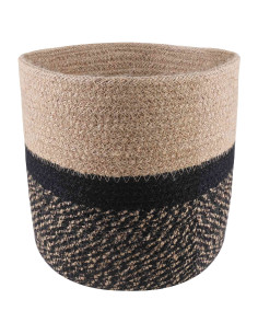 Set di Vasi per Piante 2 pcs Naturale e Nero Ø 21 x 21 cm