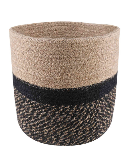Set di Vasi per Piante 2 pcs Naturale e Nero Ø 21 x 21 cm