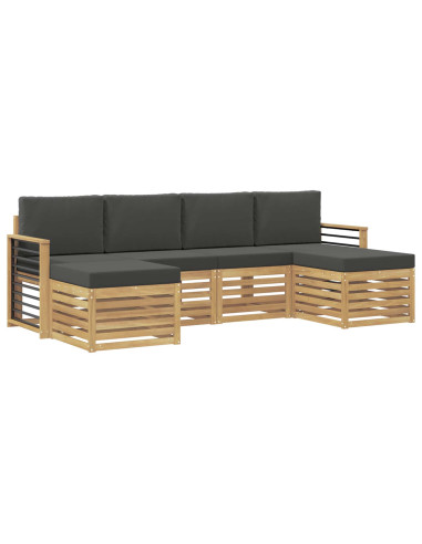 Set divani 6 pcs Bianco e Antracite 249 x 122,5 x 73 cm