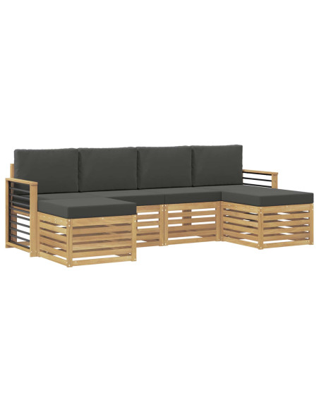 Set divani 6 pcs Bianco e Antracite 249 x 122,5 x 73 cm