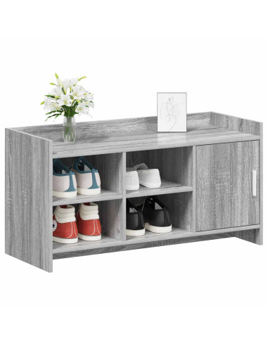 Mobile per scarpe con porta Sonoma grigio 100 x 39,5 x 51 cm