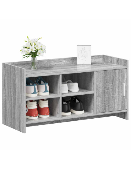 Mobile per scarpe con porta Sonoma grigio 100 x 39,5 x 51 cm