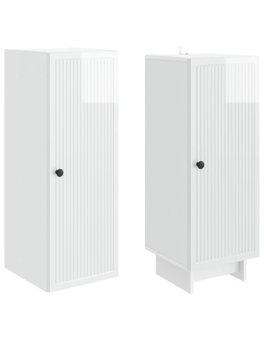 Set di armadi 2 pcs Bianco Lucido 34,5 x 33 x 90 cm