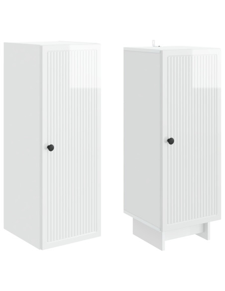 Set di armadi 2 pcs Bianco Lucido 34,5 x 33 x 90 cm