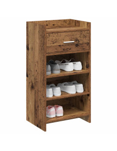 Mobile per scarpe con cassetto Legno antico 48 x 36 x 92 cm 2
