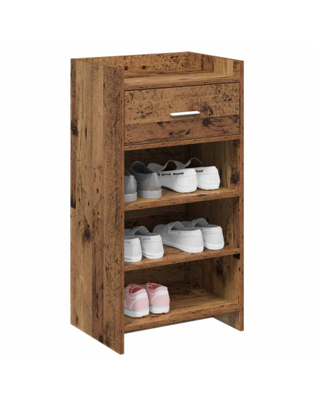 Mobile per scarpe con cassetto Legno antico 48 x 36 x 92 cm