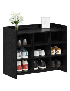 Mobile per scarpe Rovere Nero 85 x 39,5 x 70 cm 2