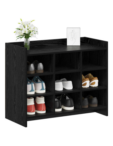 Mobile per scarpe Rovere Nero 85 x 39,5 x 70 cm