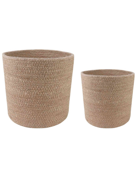 Set di Vasi per Piante 2 pcs Naturale Ø 28 x 28 cm