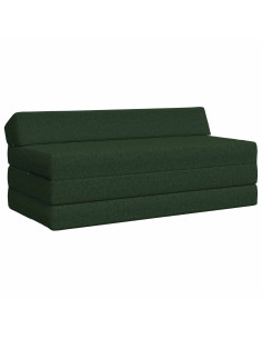 Divano Letto Pieghevole Verde Scuro 120 x 60 x 49 cm Tessuto