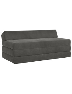 Divano Letto Pieghevole Grigio Scuro 120 x 60 x 49 cm Tessuto