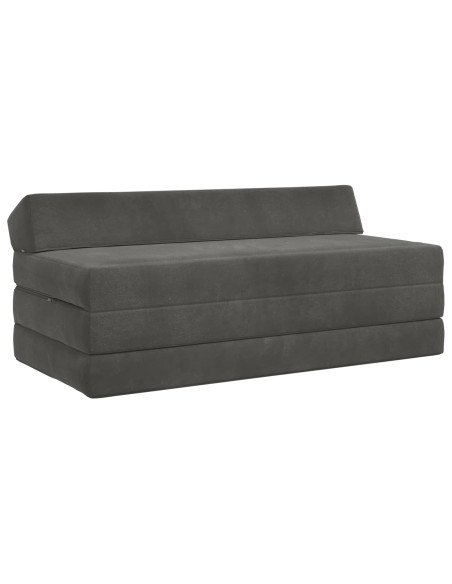 Divano Letto Pieghevole Grigio Scuro 120 x 60 x 49 cm Tessuto
