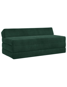 Divano Letto Pieghevole Verde Scuro 120 x 60 x 49 cm Tessuto