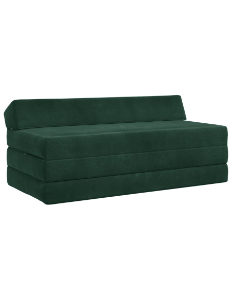 Divano Letto Pieghevole Verde Scuro 120 x 60 x 49 cm Tessuto