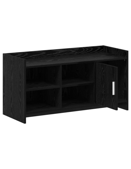 Mobile per scarpe con porta Rovere Nero 100 x 39,5 x 51 cm