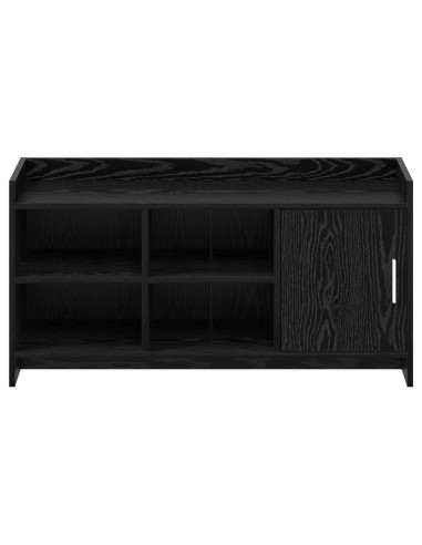 Mobile per scarpe con porta Rovere Nero 100 x 39,5 x 51 cm