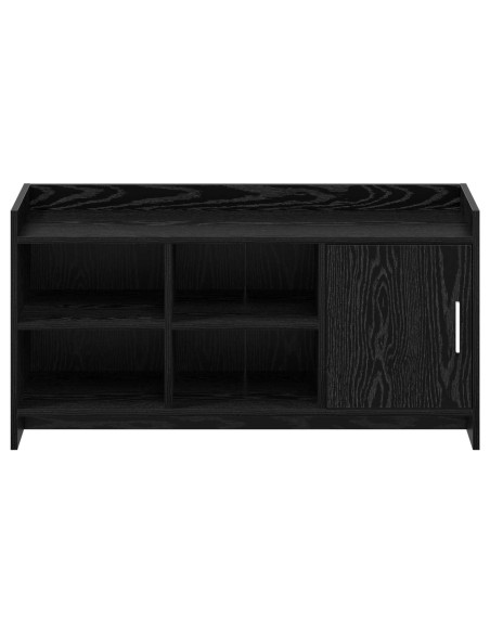 Mobile per scarpe con porta Rovere Nero 100 x 39,5 x 51 cm