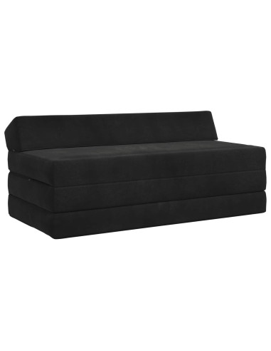 Divano Letto Pieghevole Nero 120 x 60 x 49 cm Tessuto