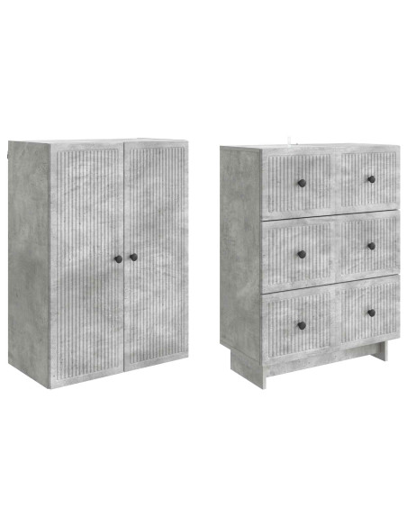 Set di armadi 2 pcs Grigio Cemento 66 x 34,5 x 90 cm