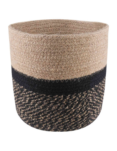 Set di Vasi per Piante 2 pcs Naturale e Nero Ø 28 x 28 cm