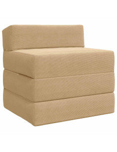 Divano Letto Pieghevole Grigio Verde Chiaro 200 x 70 x 15 cm