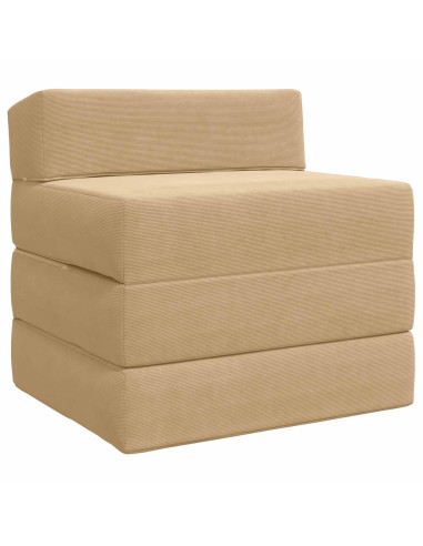 Divano Letto Pieghevole Grigio Verde Chiaro 200 x 70 x 15 cm