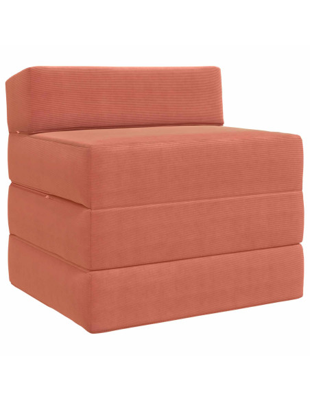 Divano Letto Pieghevole Rosso Arancio 200 x 70 x 15 cm