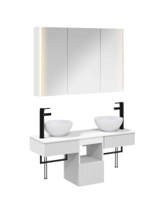 Set di Armadi da Bagno 4 pcs Bianco 103,5 x 15,5 x 70 cm