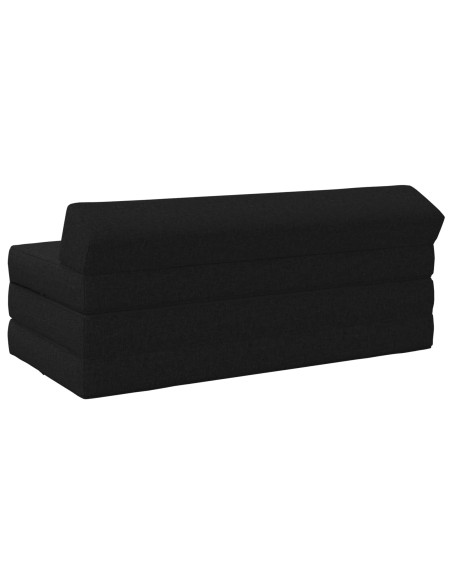 Divano Letto Pieghevole Nero 120 x 60 x 49 cm Tessuto