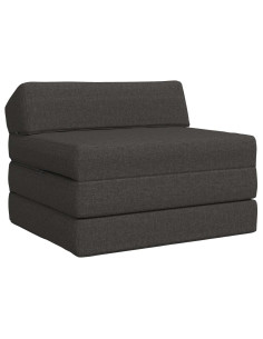 Divano Letto Pieghevole Grigio Scuro 200 x 70 x 10 cm Tessuto