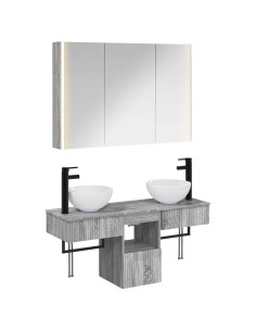 Set di Armadi da Bagno 4 pcs Sonoma grigio 103,5 x 15,5 x 70 cm