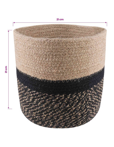 Set di Vasi per Piante 2 pcs Naturale e Nero Ø 21 x 21 cm