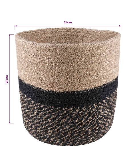 Set di Vasi per Piante 2 pcs Naturale e Nero Ø 21 x 21 cm