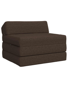 Divano Letto Pieghevole Tortora 200 x 70 x 10 cm Tessuto