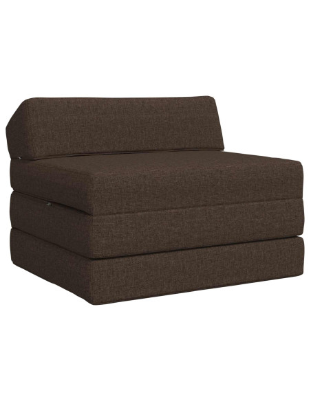 Divano Letto Pieghevole Tortora 200 x 70 x 10 cm Tessuto