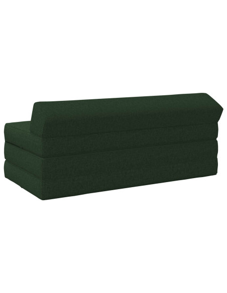 Divano Letto Pieghevole Verde Scuro 120 x 60 x 49 cm Tessuto