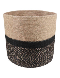 Set di Vasi per Piante 2 pcs Naturale e Nero Ø 28 x 28 cm 2