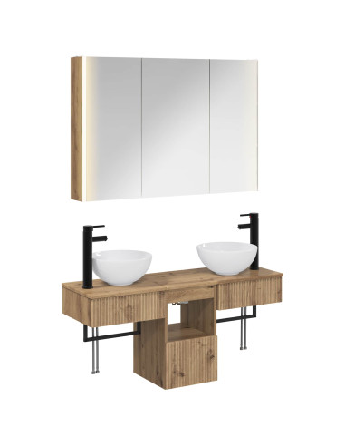 Set di Armadi da Bagno 4 pcs Rovere Artigianale