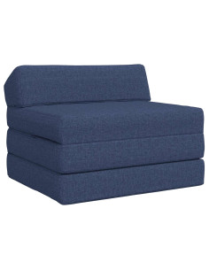 Divano Letto Pieghevole Blu 200 x 70 x 10 cm Tessuto