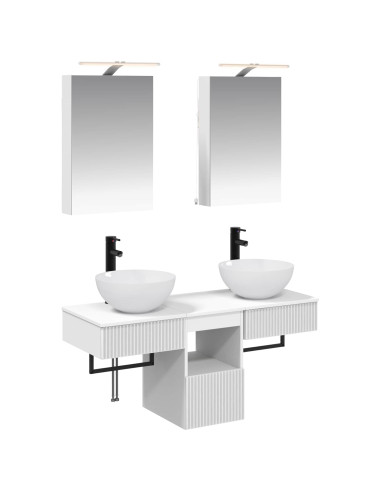 Set di Armadi da Bagno 5 pcs Bianco 40 x 10,5 x 60,5 cm