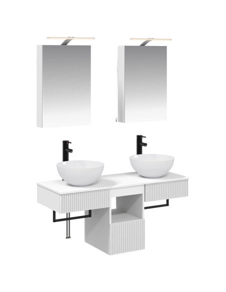Set di Armadi da Bagno 5 pcs Bianco 40 x 10,5 x 60,5 cm