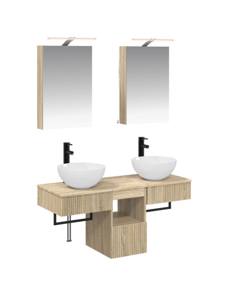 Set di Armadi da Bagno 5 pcs Rovere Sonoma 40 x 10,5 x 60,5 cm