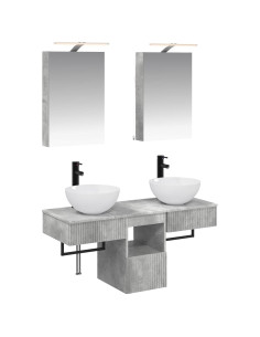 Set di Armadi da Bagno 5 pcs Grigio Cemento 40 x 10,5 x 60,5 cm
