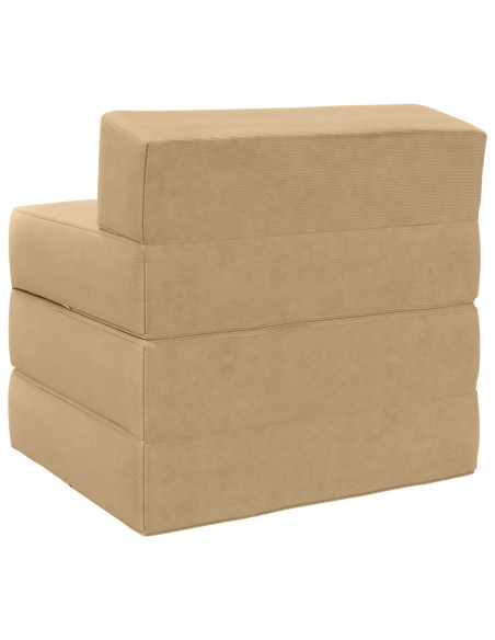 Divano Letto Pieghevole Grigio Verde Chiaro 200 x 70 x 15 cm