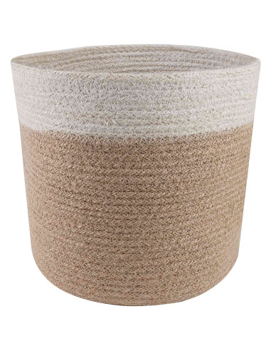 Set di Vasi per Piante 2 pcs Naturale e Bianco Ø 28 x 28 cm