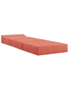 Divano Letto Pieghevole Rosso Arancio 200 x 70 x 15 cm 2