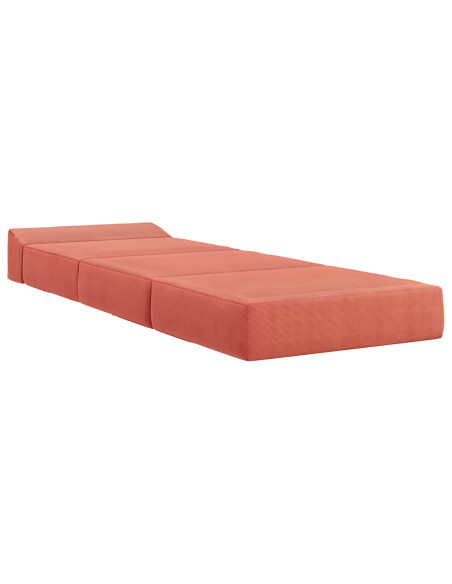 Divano Letto Pieghevole Rosso Arancio 200 x 70 x 15 cm