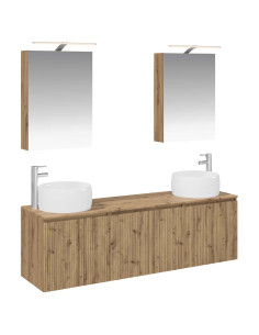 Set di Armadi da Bagno 5 pcs Rovere Artigianale