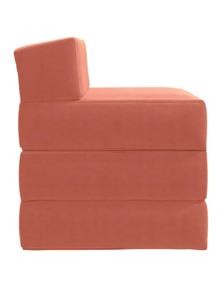Divano Letto Pieghevole Rosso Arancio 200 x 70 x 15 cm