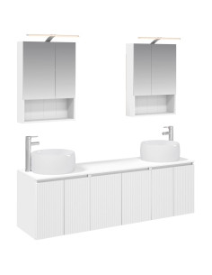 Set di Armadi da Bagno 5 pcs Bianco Legno ingegnerizzato